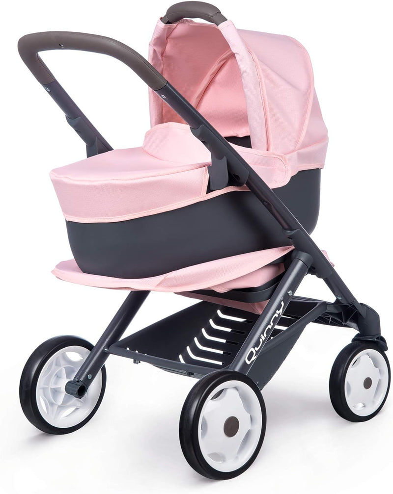 Smoby – Maxi Cosi 3in1 Multifunktions-Puppenwagen Rosa - für Puppen bis 42 cm – wandelbarer Puppenwa