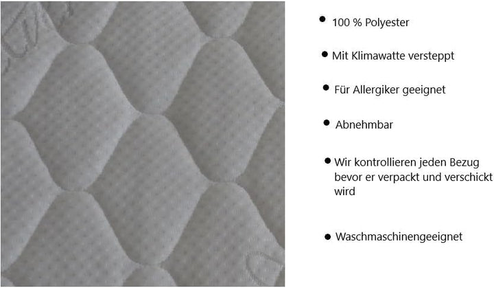 Matratzenbezug 90 x 200 cm. Matratzenschoner versteppt mit Reissverschluss für eine Matratze (90 x 2