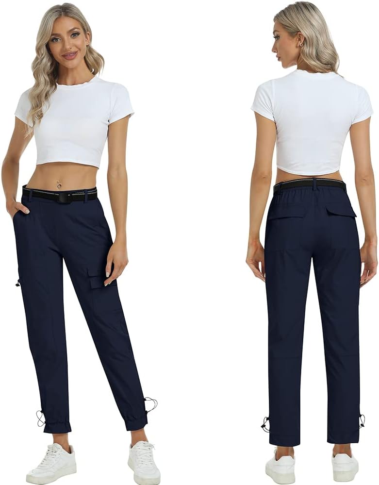 MoFiz Wanderhose Damen Leichte Cargohose Atmungsaktiv Trekkinghose Workout Wasserdicht Winddicht Cas