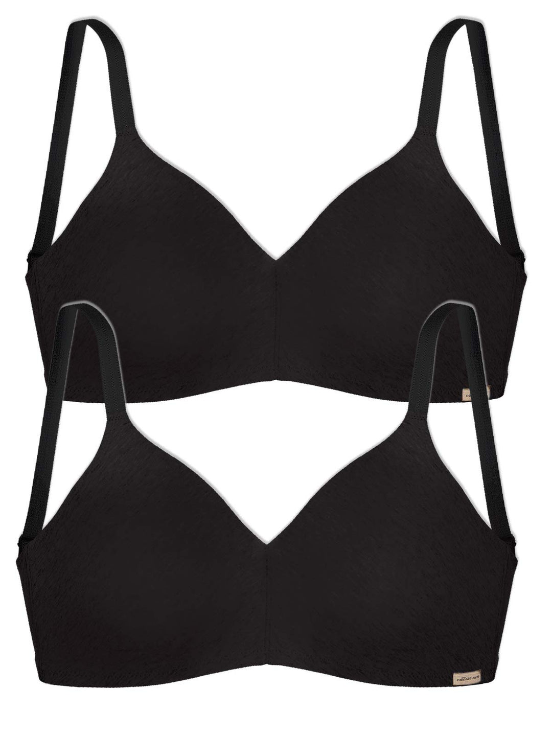 Comazo Earth 2er Sparpack Damen BH gemoldet, Gr. 70-90 A-C 85B Schwarz, 85B Schwarz