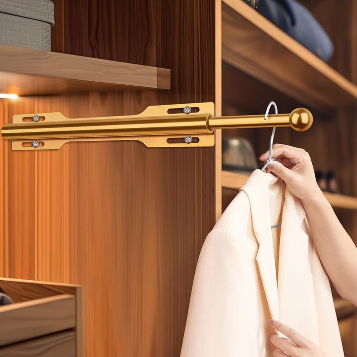 FIRJOY Valet Rod for Closet Pull Out (Gold), Gold