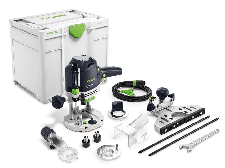Festool Oberfräse OF 1400 EBQ-Plus (mit Spanfänger, Spannzangen, Seitenanschlag mit Feineinstellung,
