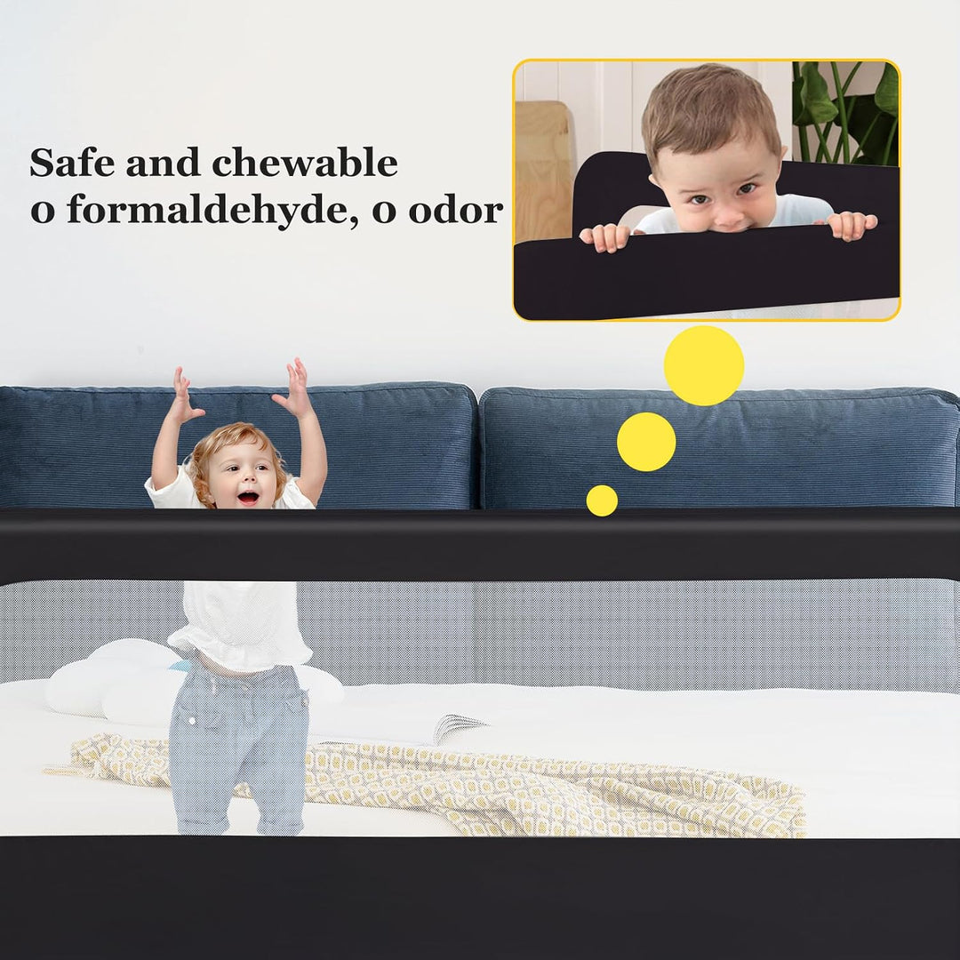 Bettgitter für Kinder, tragbar, Bed Rail, Kleinkinderbett, Zubehör für Jungen und Mädchen (Schwarz,