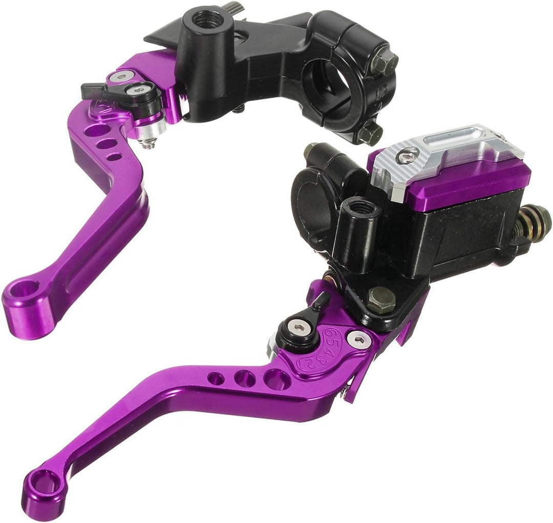 C-FUNN 7/8Inch 22Mm CNC Universal Motorcycle Brake Clutch Master Cylinder Lever Reservoir - Lila, Li