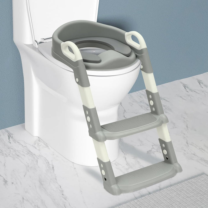 Toilettensitz Kinder mit Treppe, HöHenverstellbar Faltbar Töpfchen Toilettentrainer mit Treppe Toile
