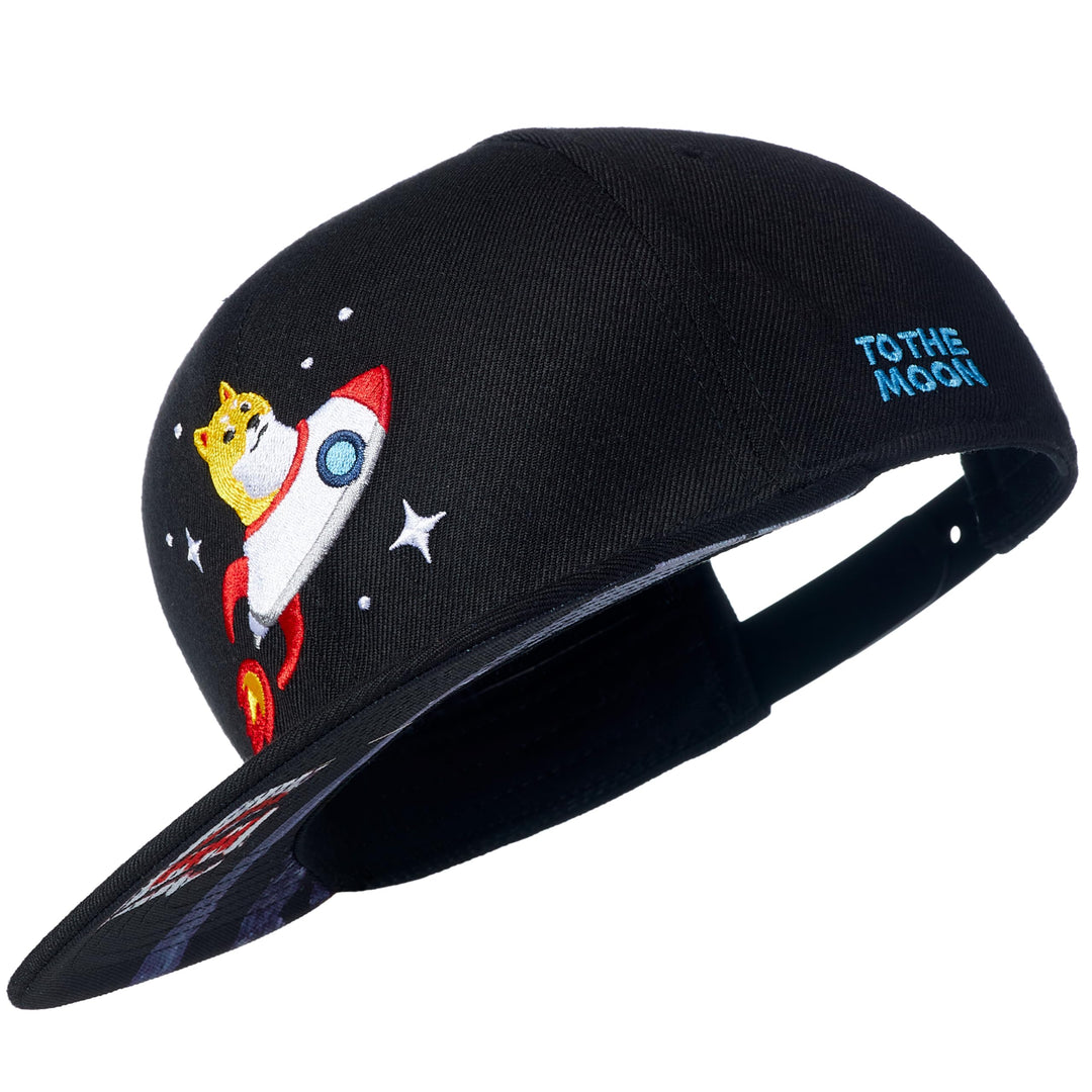 Cadency® Snapback Dogecoin, Damen und Herren, Krypto, Grössenverstellbar, Schwarz
