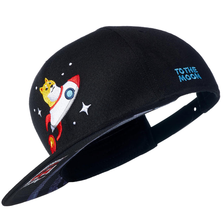 Cadency® Snapback Dogecoin, Damen und Herren, Krypto, Grössenverstellbar, Schwarz