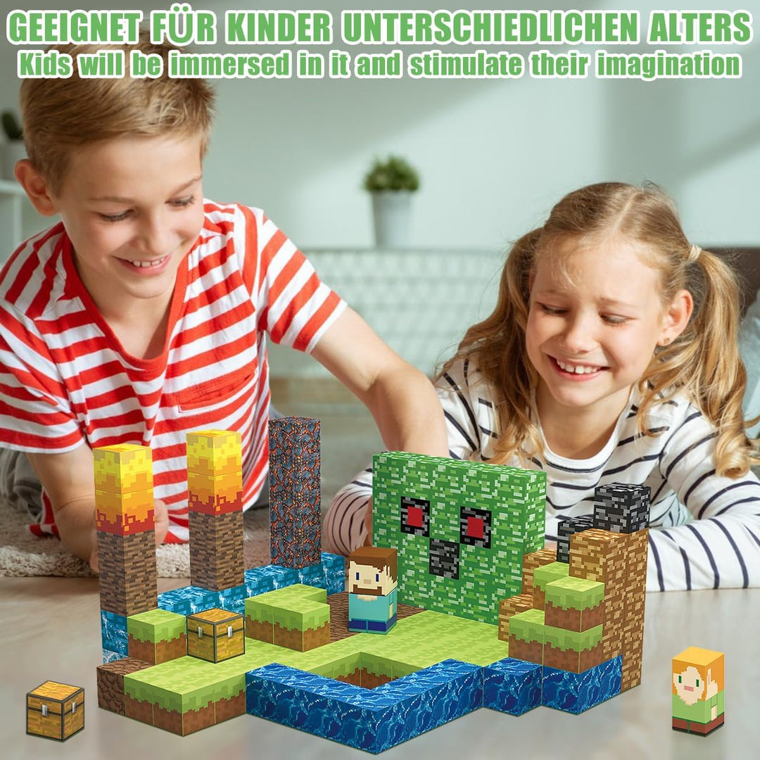 TUKIIE Magnetische Bausteine 160 Stück 1" Magnetbausteine Magnetspielzeug Magnetspiele Bauspielzeug