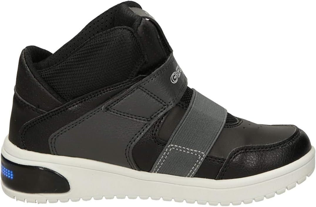 Geox Jungen J XLED Boy A Sneakers 31 EU Schwarz, 31 EU Schwarz