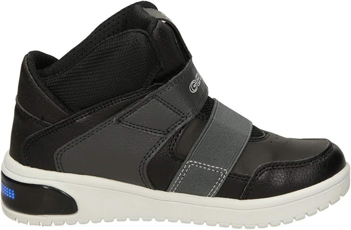 Geox Jungen J XLED Boy A Sneakers 33 EU Schwarz, 33 EU Schwarz