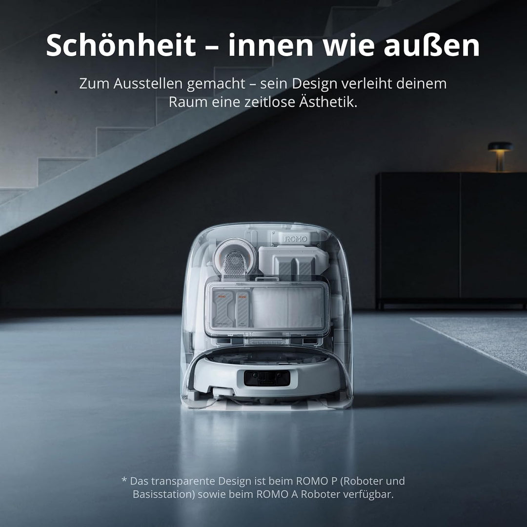 DJI ROMO P mit Zubehörset, Saugroboter mit Wischfunktion, 25.000 Pa Saugkraft, Hinderniserkennung au