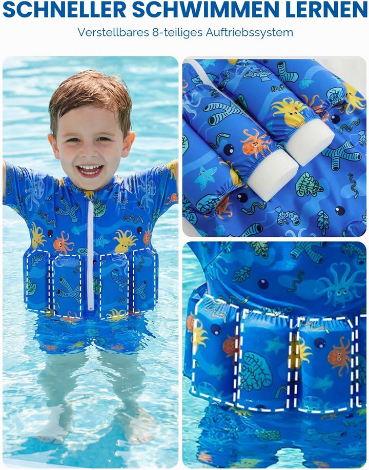 Badeanzug Baby Mädchen Jungen mit Floatation Kleinkind Schwimmtraining Hilfe Schwimmende Badeanzug E