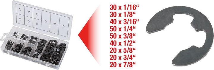 KS Tools 970.0320 Sortiment E-Sicherungsringe, SAE, 300-tlg