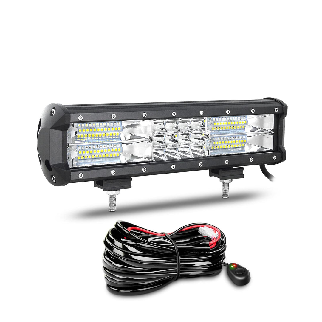Willpower 30cm 180W LED Arbeitsscheinwerfer Bar LED Scheinwerfer 12V 24V mit Kabelbaum Flutlicht Ref