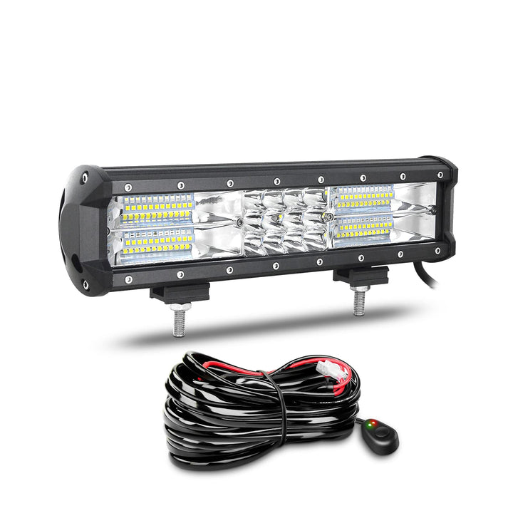 Willpower 30cm 180W LED Arbeitsscheinwerfer Bar LED Scheinwerfer 12V 24V mit Kabelbaum Flutlicht Ref