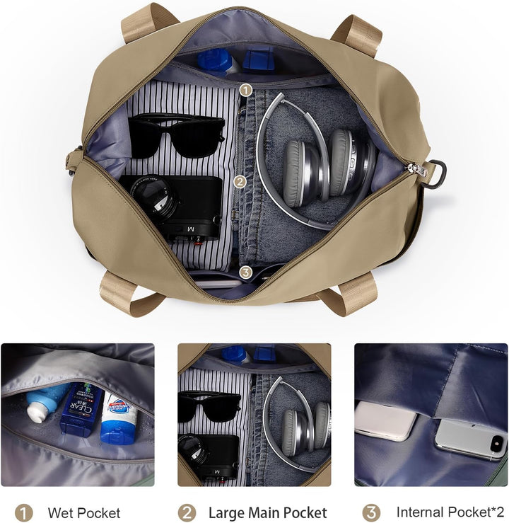 Reisetasche Damen Sporttasche 40x20x25 Ryanair Handgepäck Tasche Weekender Bag Schwimmtasche Wasserd