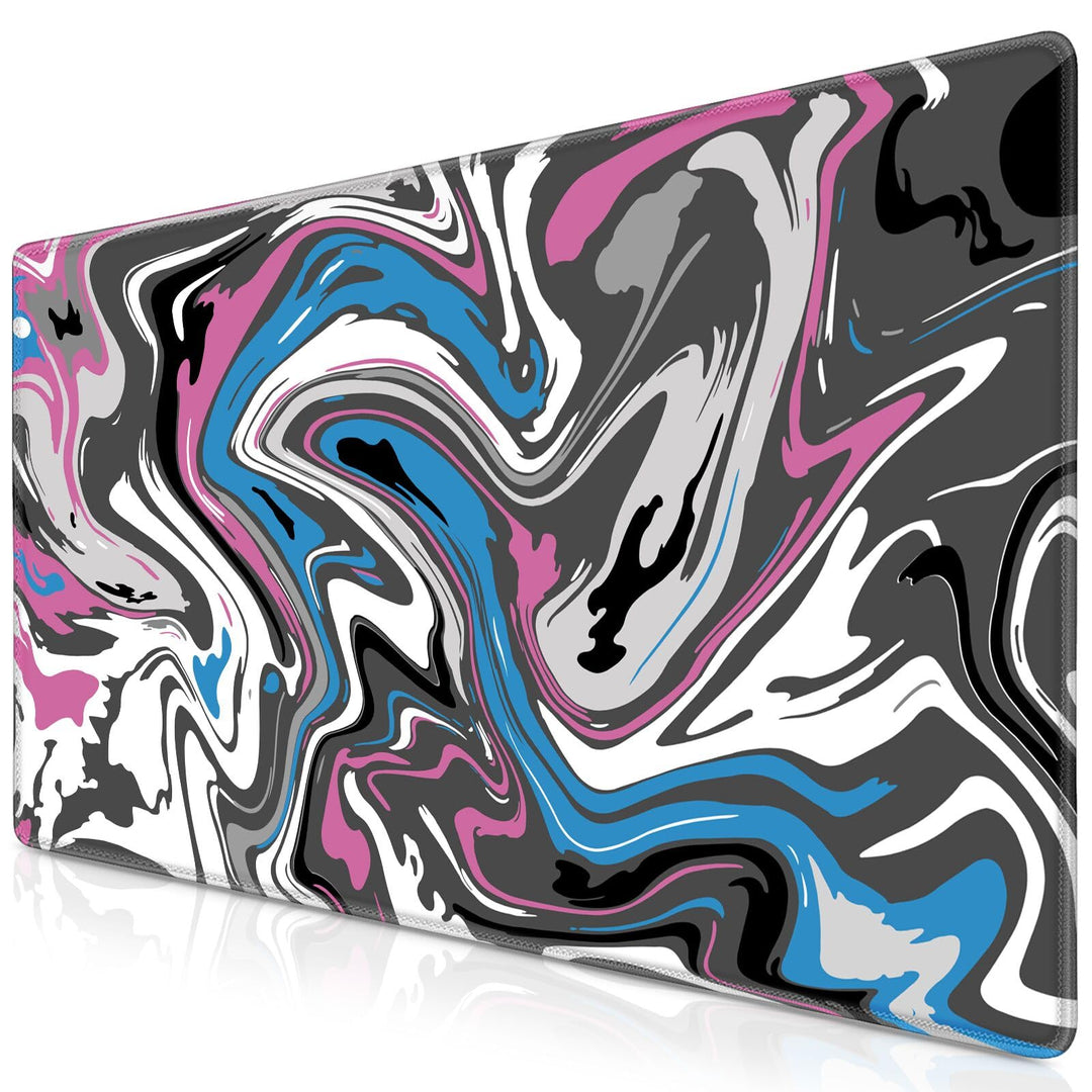 Gaming Mauspad XXL, Mousepad 900 x 400mm, Fluid Art Mauspad gross Vernähte Kanten WassXerdicht Anti-