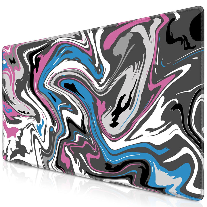 Gaming Mauspad XXL, Mousepad 900 x 400mm, Fluid Art Mauspad gross Vernähte Kanten WassXerdicht Anti-