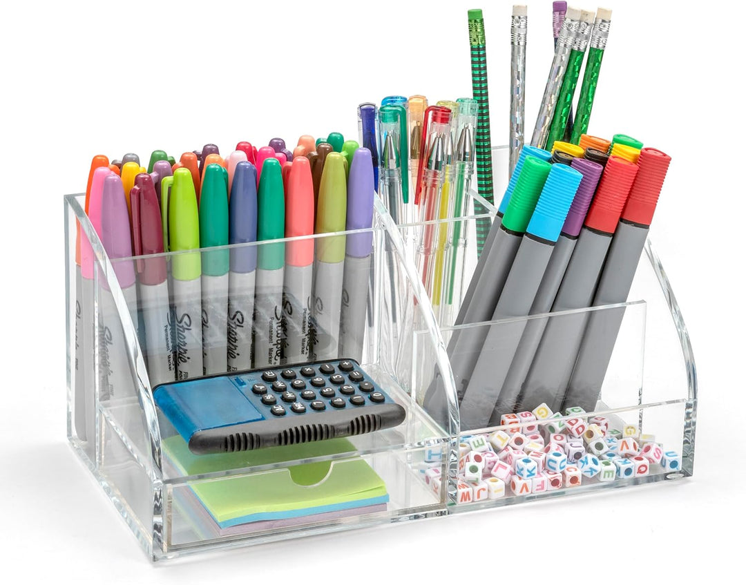 Osco AD01 Schreibtisch-Organizer aus klarem Acryl, Clear Acrylic Clear Acrylic Single, Clear Acrylic