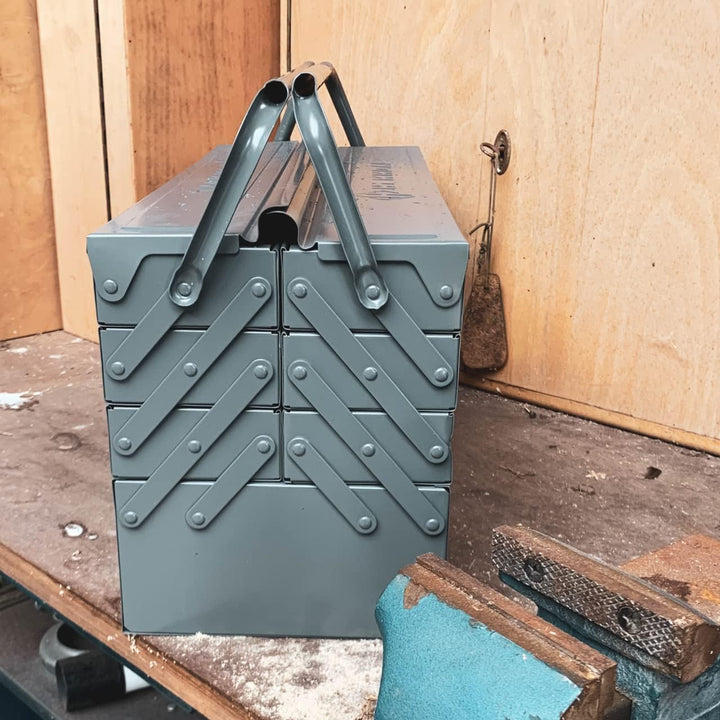 HEMMDAL Werkzeugkasten leer | 6 aufklappbaren Fächern | HxBxT 56 x 22 x 26,5 cm | mit Doppelgriff |