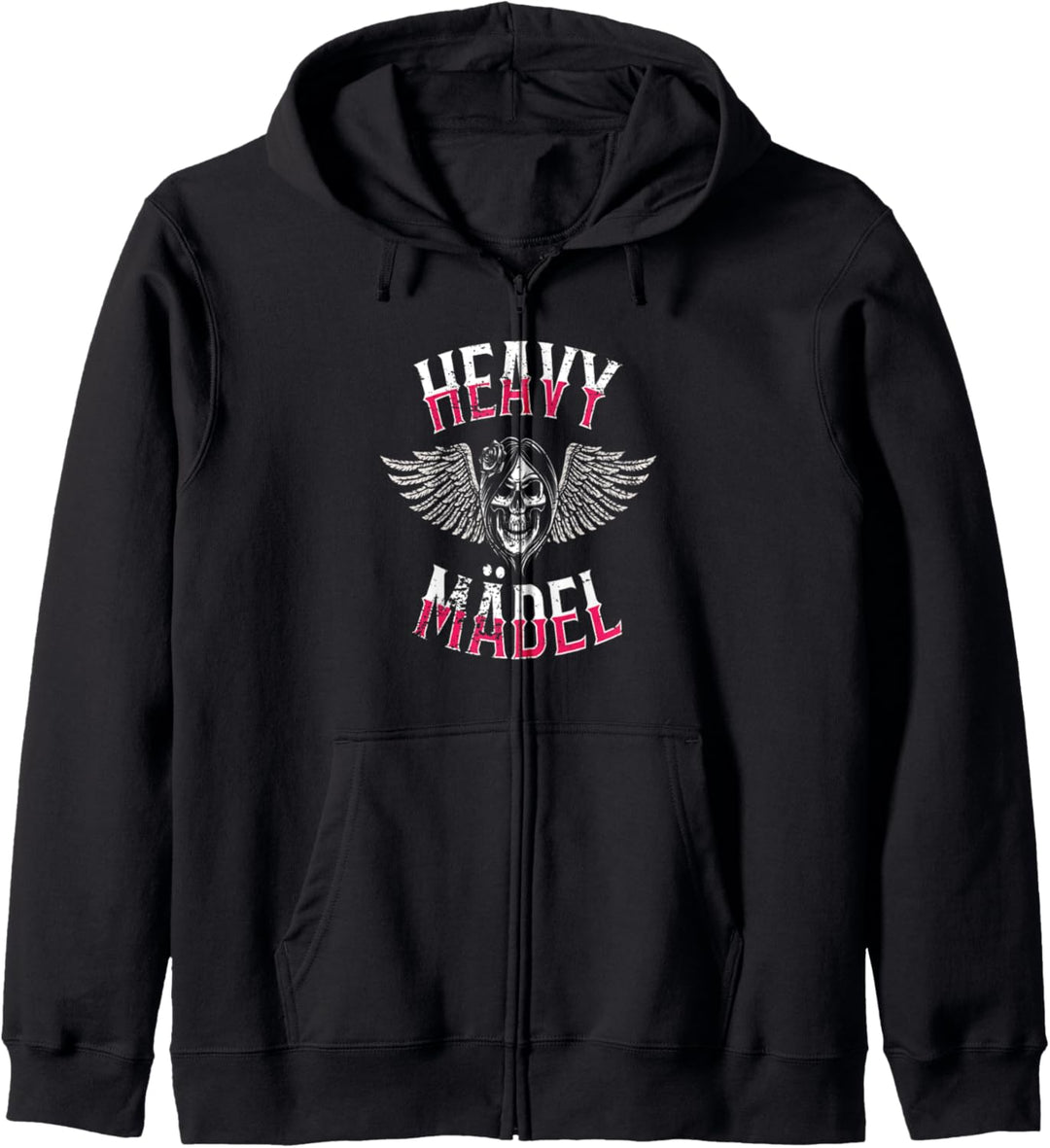 Heavy Mädel I Motorrad Bike Totenkopf Chopper Motorsport Kapuzenjacke