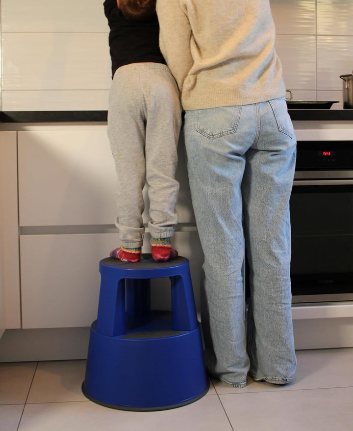 WEDO Rollhocker Super Step – robuster Tritthocker aus bruchfestem Kunststoff, TÜV/GS-geprüft nach EU