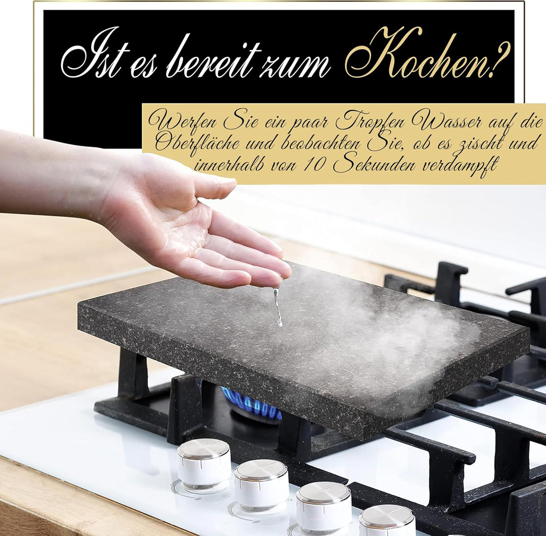 Nutrichef Heisser Stein, Lavastein, Steingrill- für Steak, BBQ & Fleischgrillen, Steak Platte- mit E