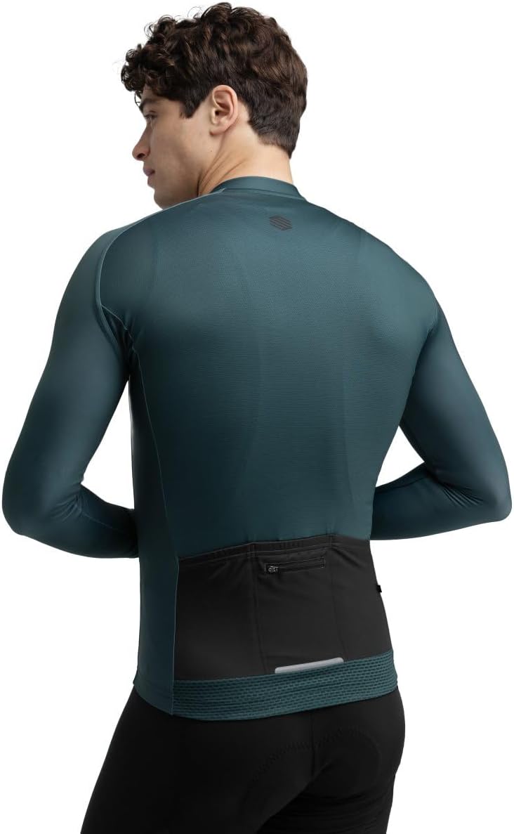 SIROKO M2 Radtrikot Herren Langarm Slim Fit Aerodynamische Fahrradbekleidung XS Armeegrün, XS Armeeg