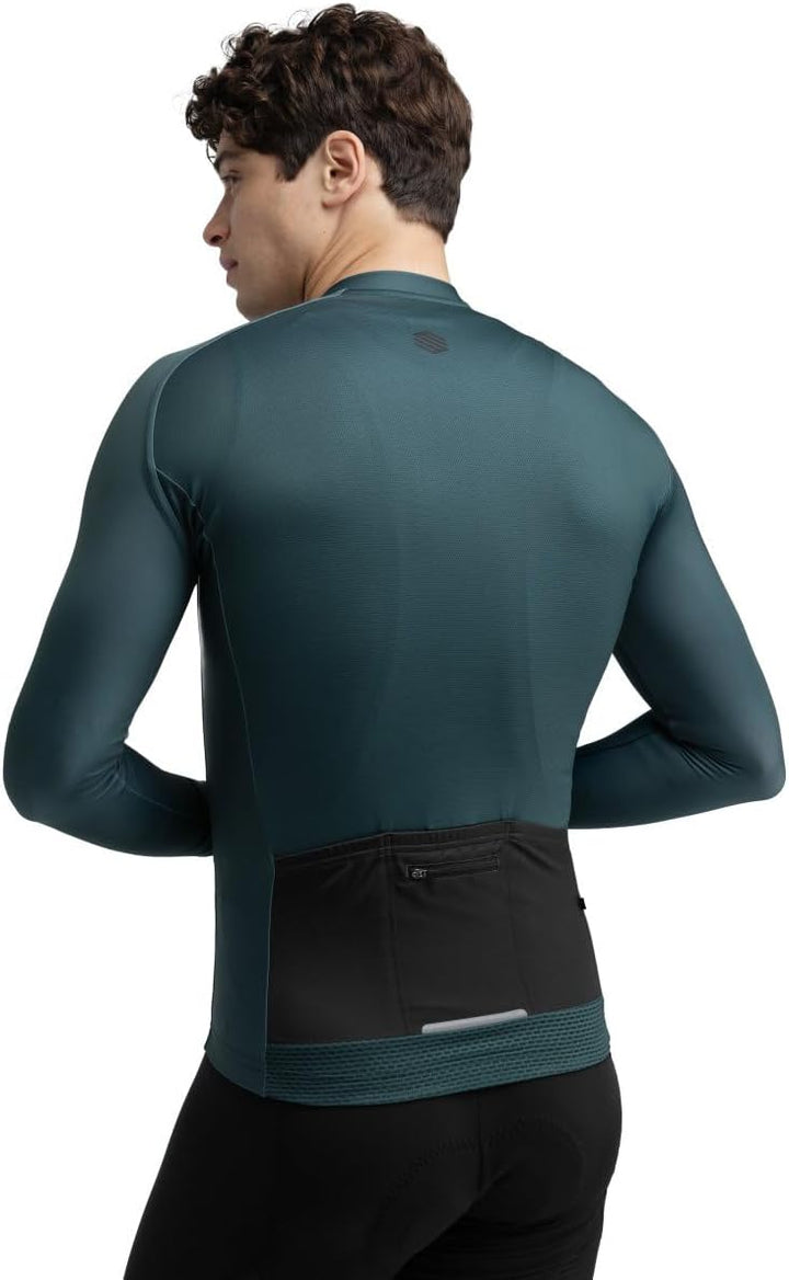 SIROKO M2 Radtrikot Herren Langarm Slim Fit Aerodynamische Fahrradbekleidung XS Armeegrün, XS Armeeg