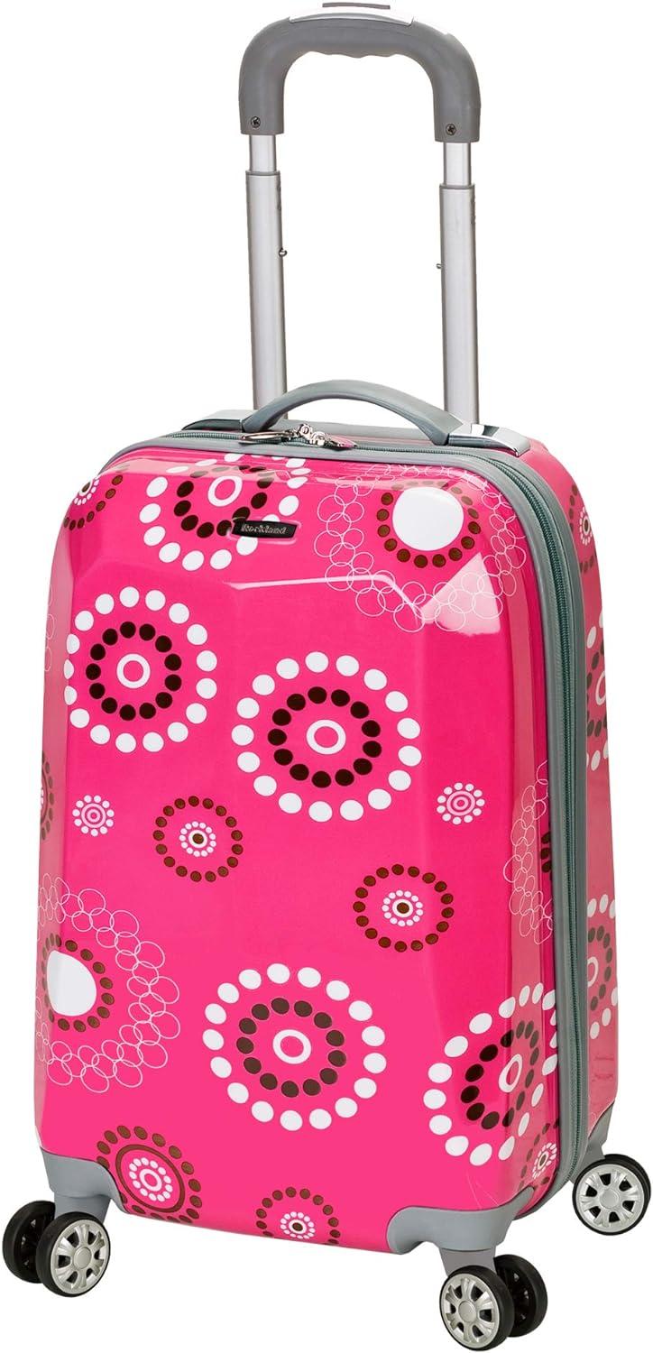 Rockland Vision Hartschalen-Trolley, Rosa Perle, Carry-On 20-Inch, Vision Hartschalen-Koffer mit Dre