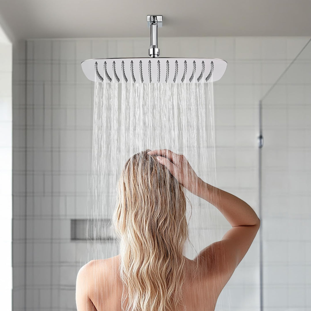HardiValue Duschkopf Regendusche 14 Zoll (40 x 25 cm), Edelstahl Regendusche Duschkopf, Anti-Kalk-Dü