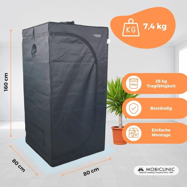 Mobiclinic®, Growzelt 80x80x160 cm, Indoor, Premium Mylar 97% reflektierend, Hydroponisches System,