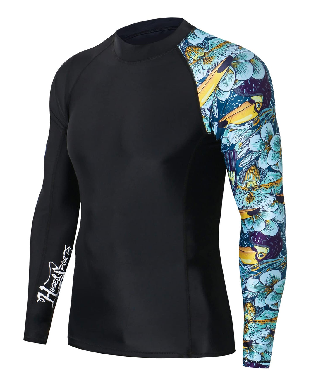 HUGE SPORTS Herren Spleiss Rashguard Langarm Rash Guard Shirt Langarmshirt alle Outdoor Aktivitäten