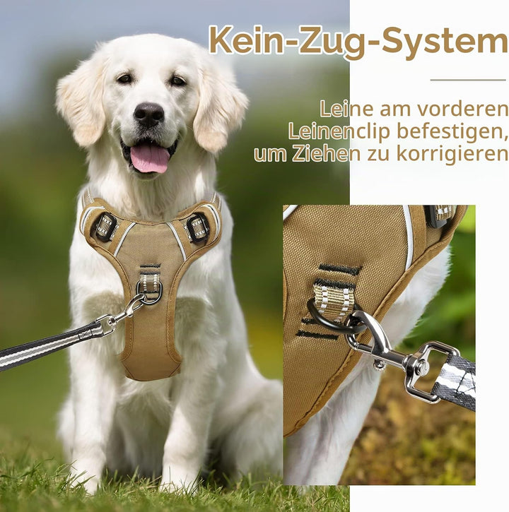 HEELE Hundegeschirr, Hundegeschirr Grosse Hunde Anti Zug Geschirr Hunde Brustgeschirr mit Griff Refl