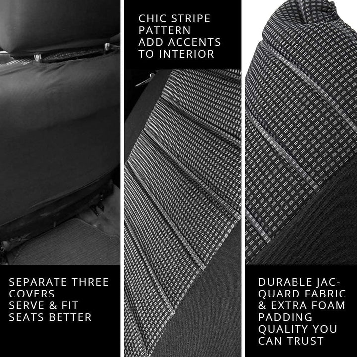 TOYOUN Universal Autositzbezüge Komplettes Set - Jacquardtuch für die meisten Limousinen, Vans, SUVs