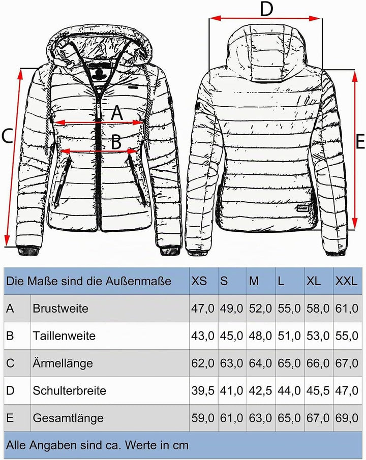 Navahoo Damen leichte Übergangsjacke Steppjacke mit Kapuze Lulana XS-XXL S Navy, S Navy