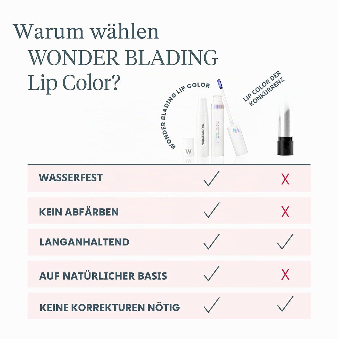 Wonderskin Wonder Blading Peel & Reveal Lippenflecken-Set, Langanhaltender Lippenstift, Langanhalten