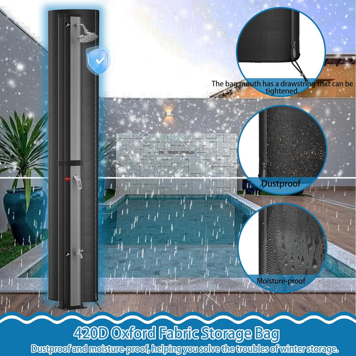 UISEBRT Solardusche 35 Liter - Gartendusche Solar Warmes Wasser max. 60°C ohne Stromanschluss, Ausse