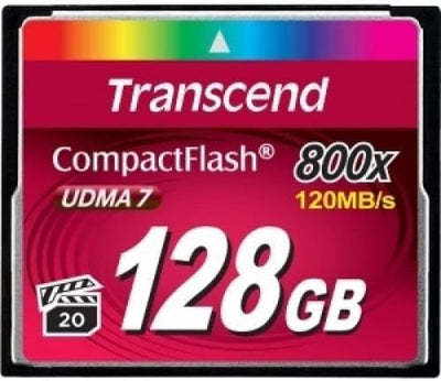 Transcend 128GB CompactFlash 800 Speicherkarte TS128GCF800 128GB CF800x, 128GB CF800x