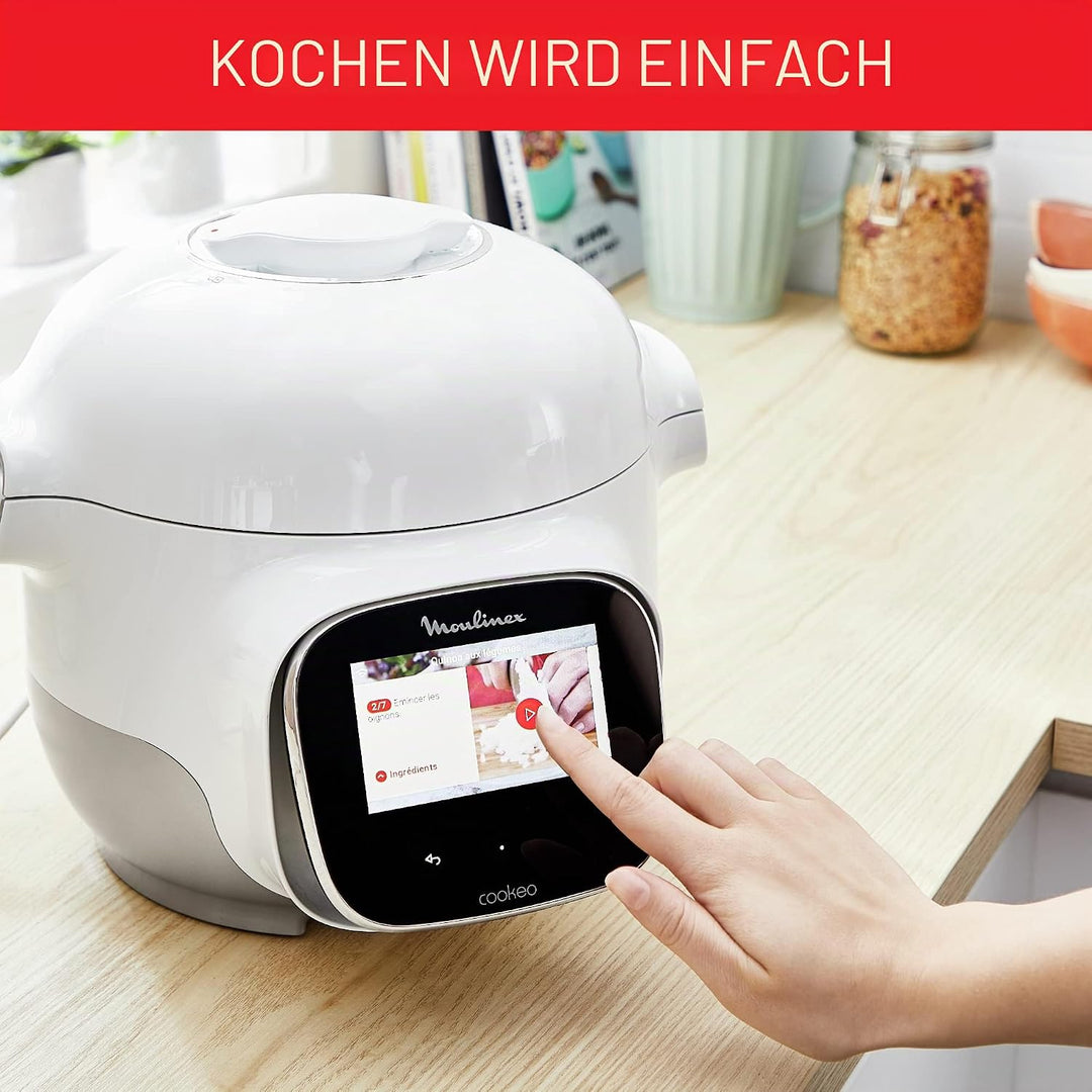 Moulinex Cookeo Touch Mini WiFi Multicooker, 2 l, ideal für 2 Personen, Hochdruckkocher, Konnektivit
