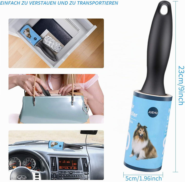 Jiehu Fusselrolle - 6 Rollen Mit 90 Blatt, Ersatzrolle Kleiderroller für Schnelles und Leichtes Entf