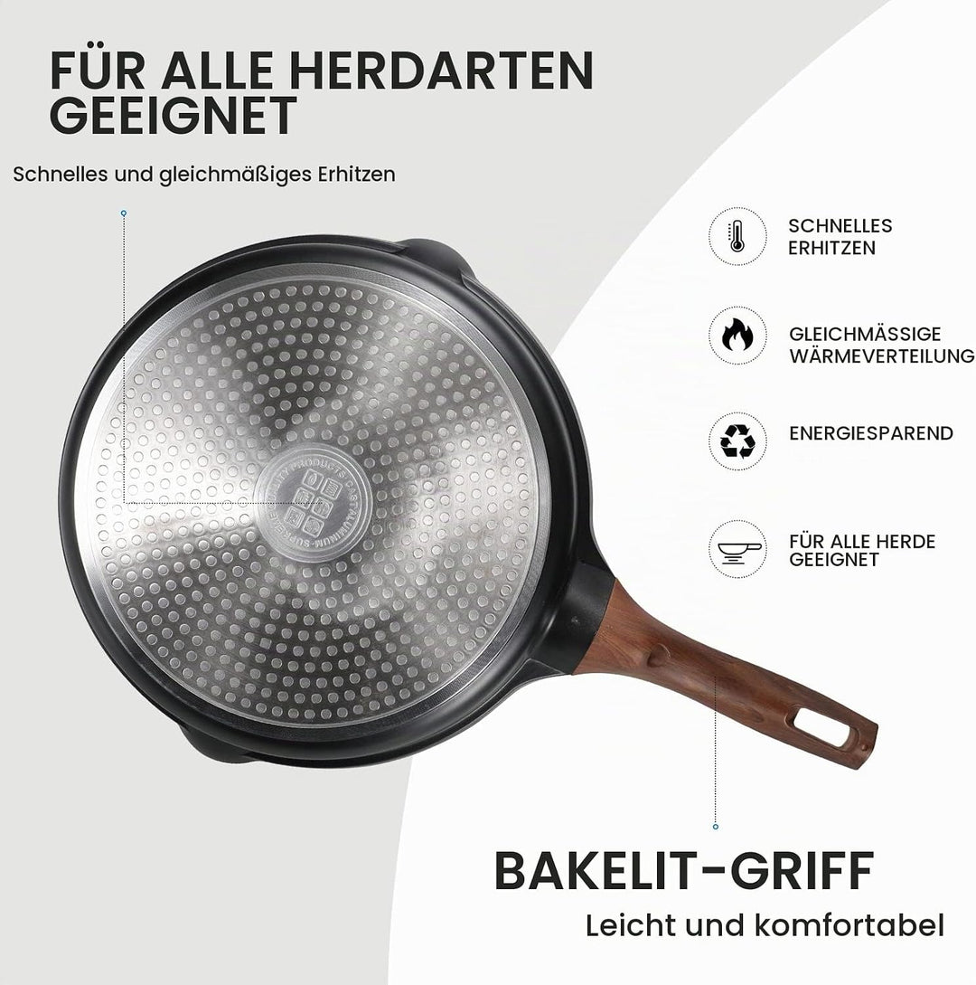ZUOFENG Antihaft Pfanne Bratpfanne Beschichtet 20cm, Granit Pfannen Nonstick Frying Pan, Beschichtet