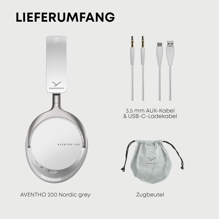 beyerdynamic AVENTHO 200 Wireless Over-Ear Kopfhörer mit ANC in Nordic Grey Nordic-grey, Nordic-grey