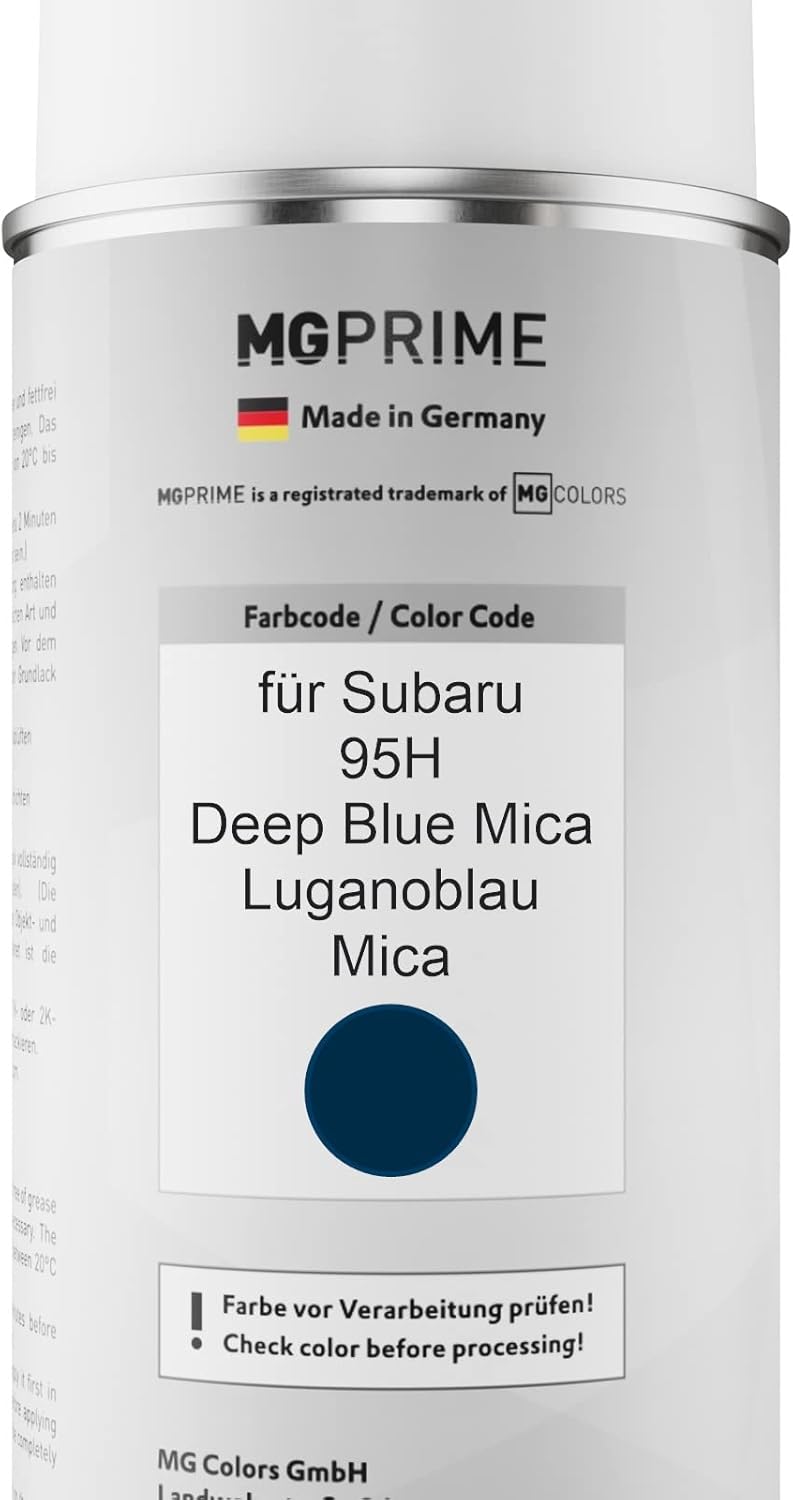 MG PRIME Autolack Sprühdosen Set für Subaru 95H Deep Blue Mica/Luganoblau Mica Basislack Klarlack Sp