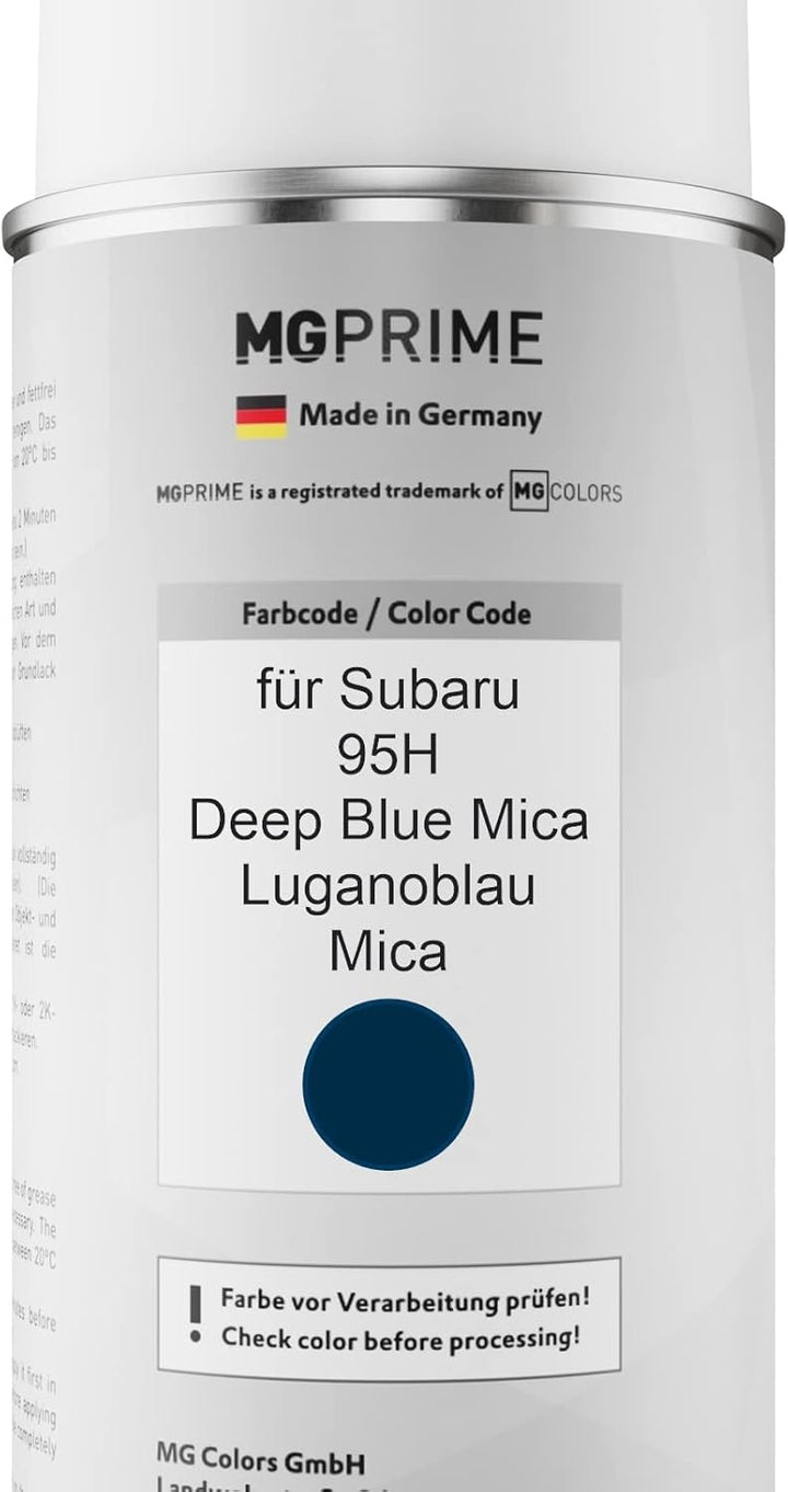 MG PRIME Autolack Sprühdosen Set für Subaru 95H Deep Blue Mica/Luganoblau Mica Basislack Klarlack Sp