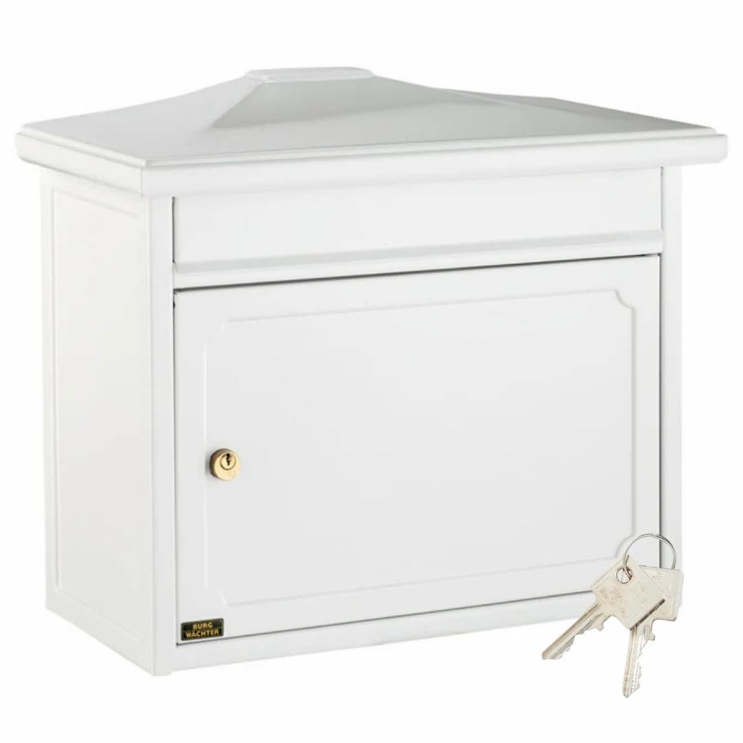 Burg-WÄCHTER Briefkasten ohne Zeitungsfach und Namensschild, Verzinkter Stahl, Einwurf-Format DIN C4