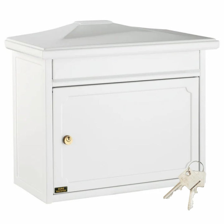 Burg-WÄCHTER Briefkasten ohne Zeitungsfach und Namensschild, Verzinkter Stahl, Einwurf-Format DIN C4