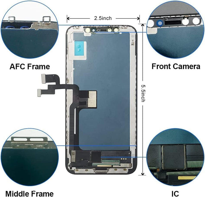 EFAITH für iPhone X Display OLED Ersatz Bildschirm 5,8" Full HD 3D Touchscreen Digitalisierer mit Re