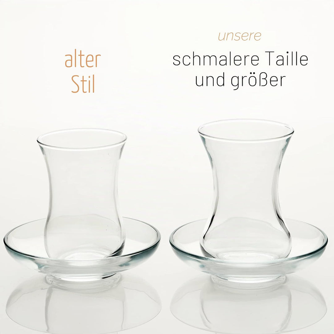 GOSOYO Türkische Teegläser und Untertassen Set (12 Stück), Arabische Persische Teetassen (4oz/120ml)