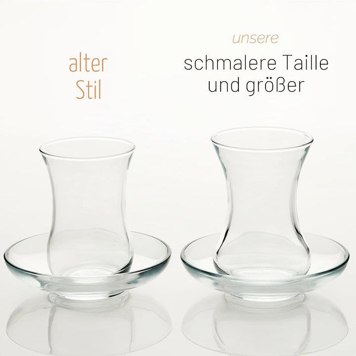 GOSOYO Türkische Teegläser und Untertassen Set (12 Stück), Arabische Persische Teetassen (4oz/120ml)